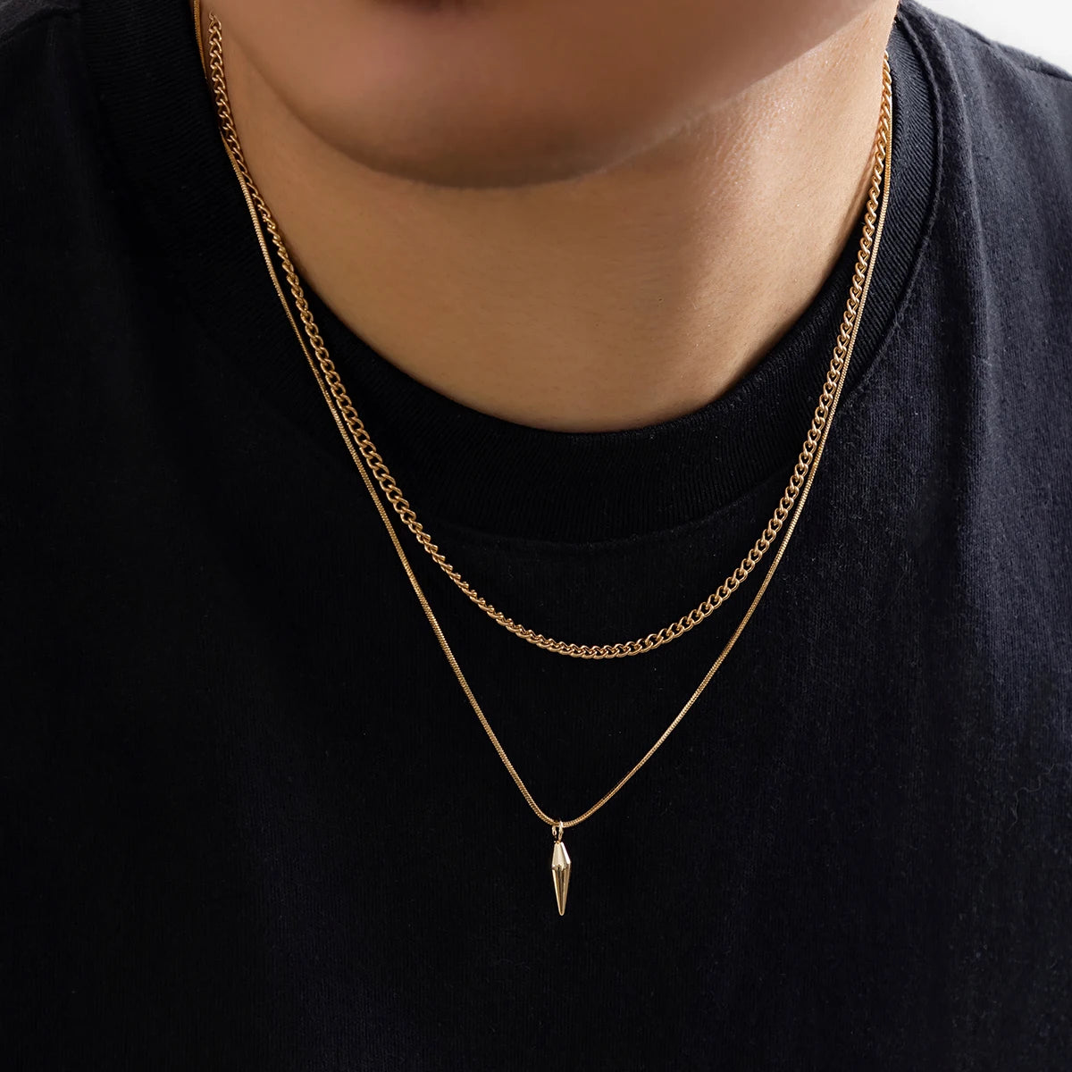 Snake & Cuban Link Chain Set