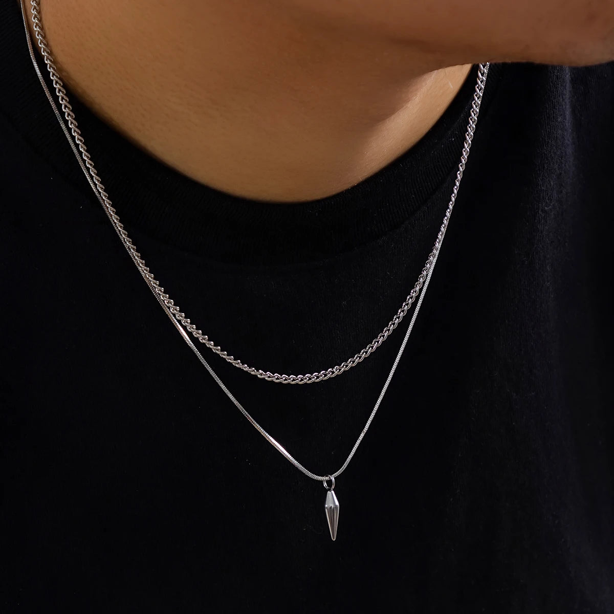 Snake & Cuban Link Chain Set