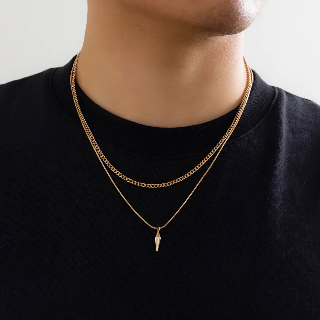 Snake & Cuban Link Chain Set