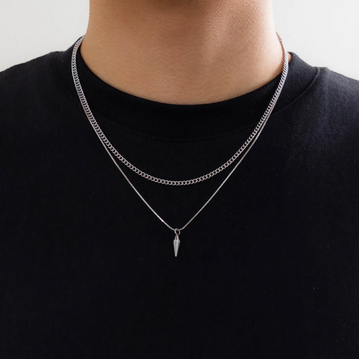 Snake & Cuban Link Chain Set